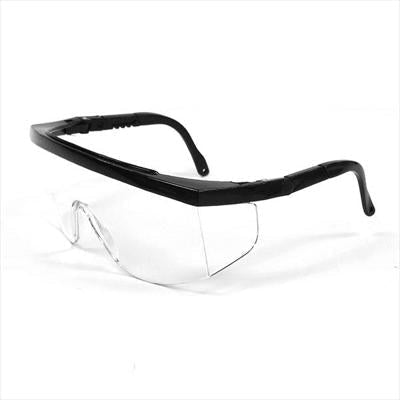 Protective glasses with adjustable temples
